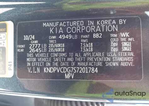 2025 Kia Sportage Hybrid Ex from USA, damaged, VIN KNDPVCDG7S7201784